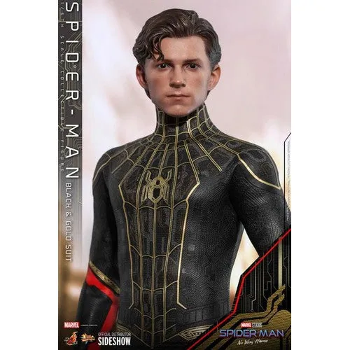 1:6 Marvel Spider-Man : No Way Home - Spider Man Black & Gold Suit Figure MMS604 Hot Toys
