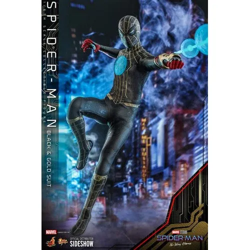 1:6 Marvel Spider-Man : No Way Home - Spider Man Black & Gold Suit Figure MMS604 Hot Toys