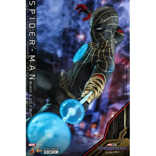 1:6 Marvel Spider-Man : No Way Home - Spider Man Black & Gold Suit Figure MMS604 Hot Toys