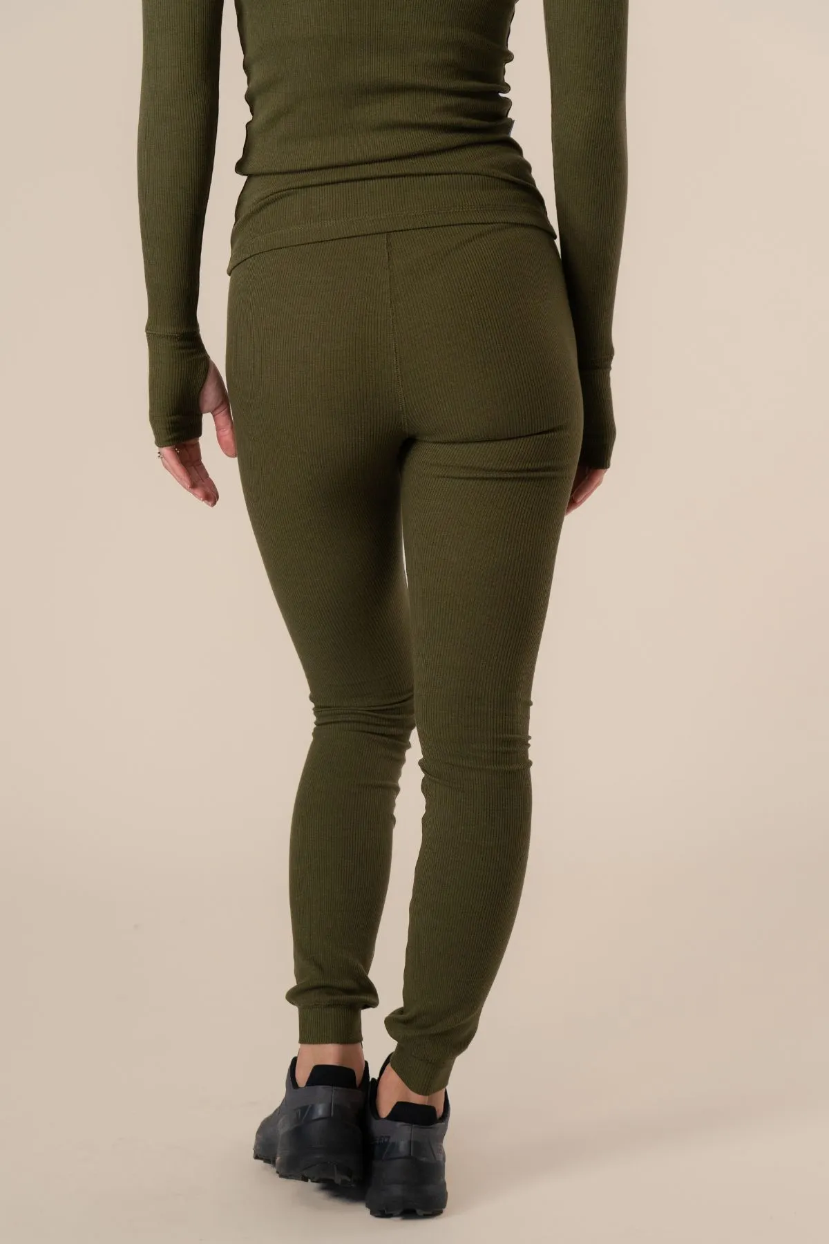 Algae Ribbed OCN Weed® Leggings Army Green