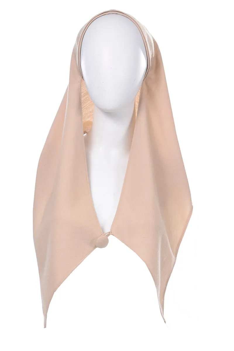 Bergdorf Goodman Vintage Beige Wool Snood Style Cap Hat