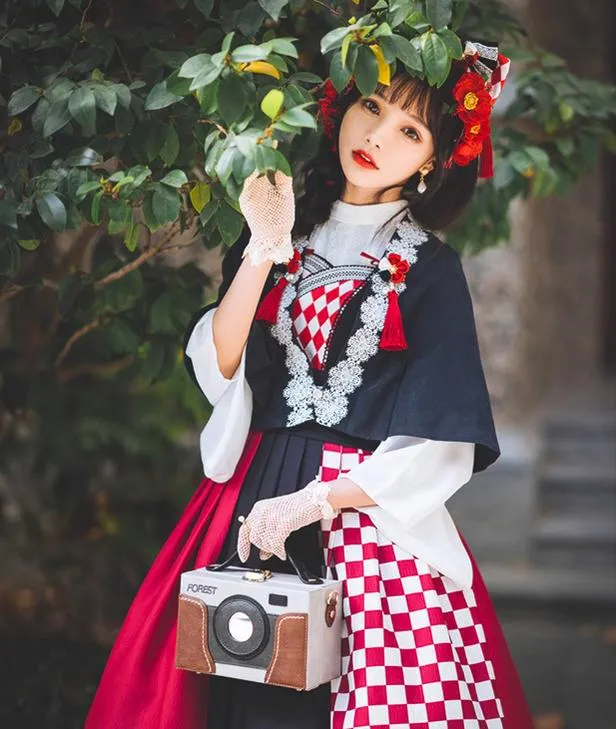 (BFM)Forest Wardrobe~Seagull Island Tea~Wa Lolita Full Set Taisho Style Lolita JSK