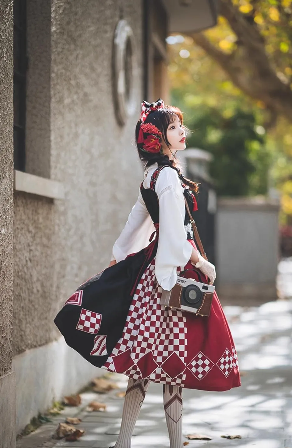 (BFM)Forest Wardrobe~Seagull Island Tea~Wa Lolita Full Set Taisho Style Lolita JSK