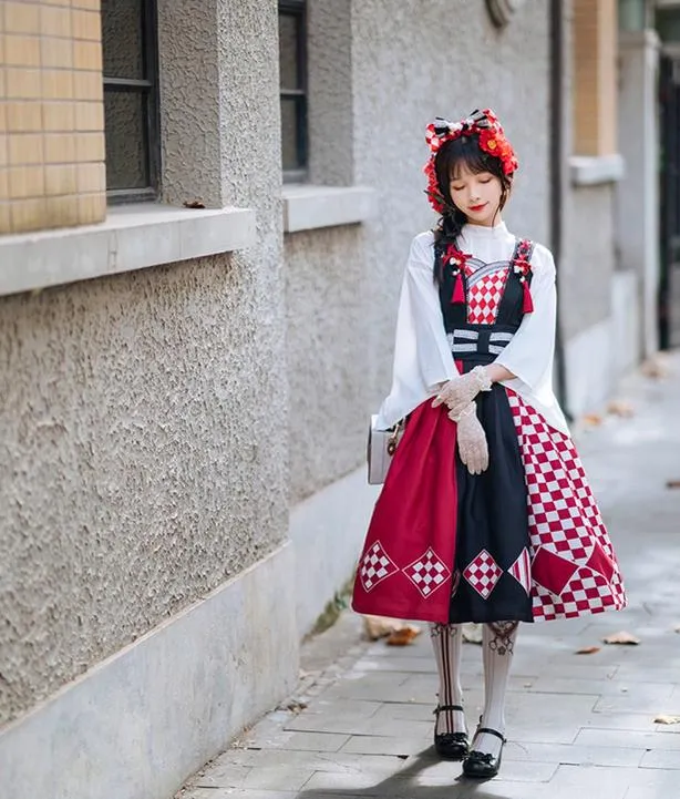 (BFM)Forest Wardrobe~Seagull Island Tea~Wa Lolita Full Set Taisho Style Lolita JSK