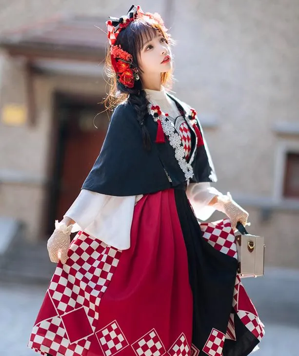 (BFM)Forest Wardrobe~Seagull Island Tea~Wa Lolita Full Set Taisho Style Lolita JSK