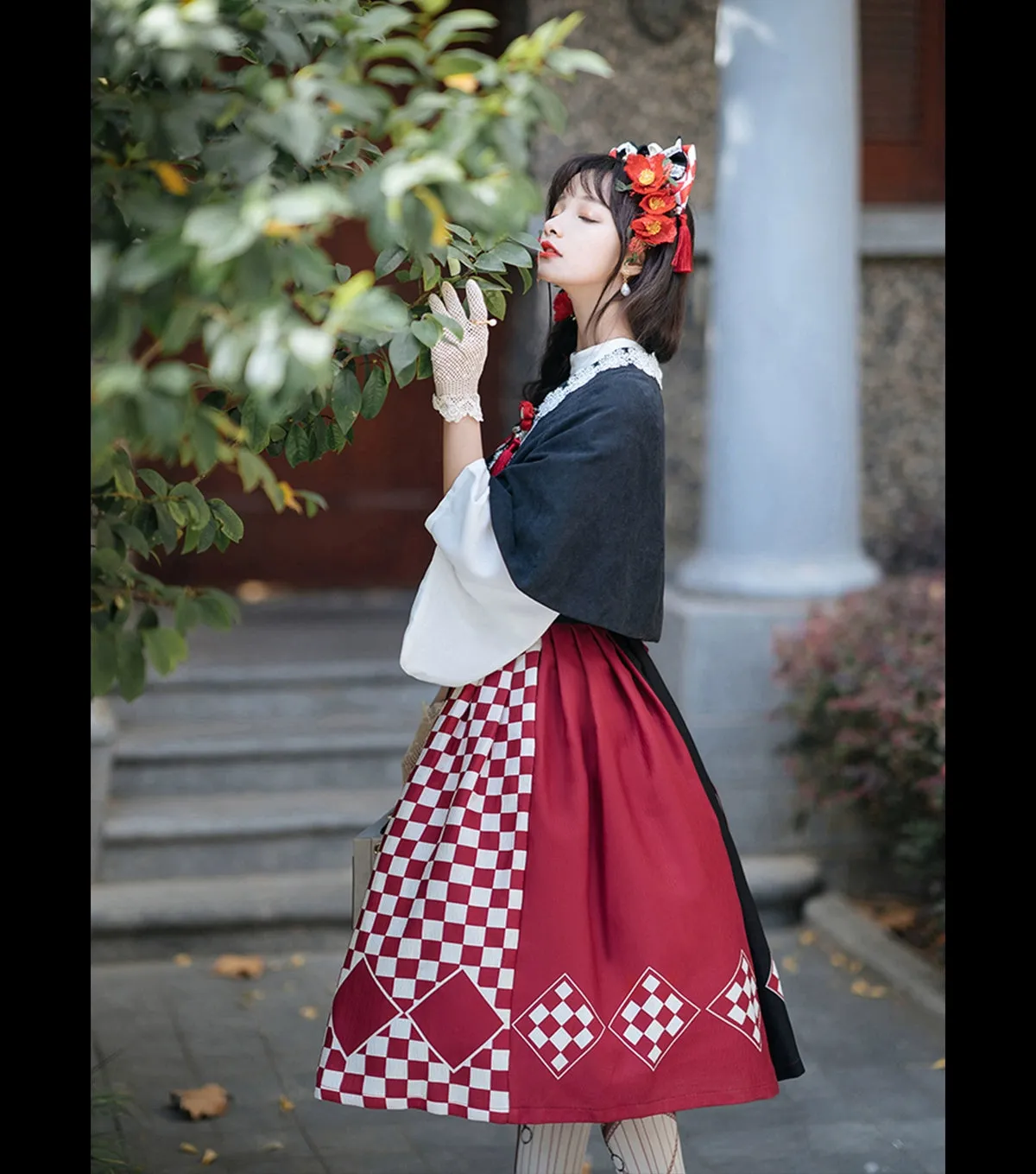 (BFM)Forest Wardrobe~Seagull Island Tea~Wa Lolita Full Set Taisho Style Lolita JSK
