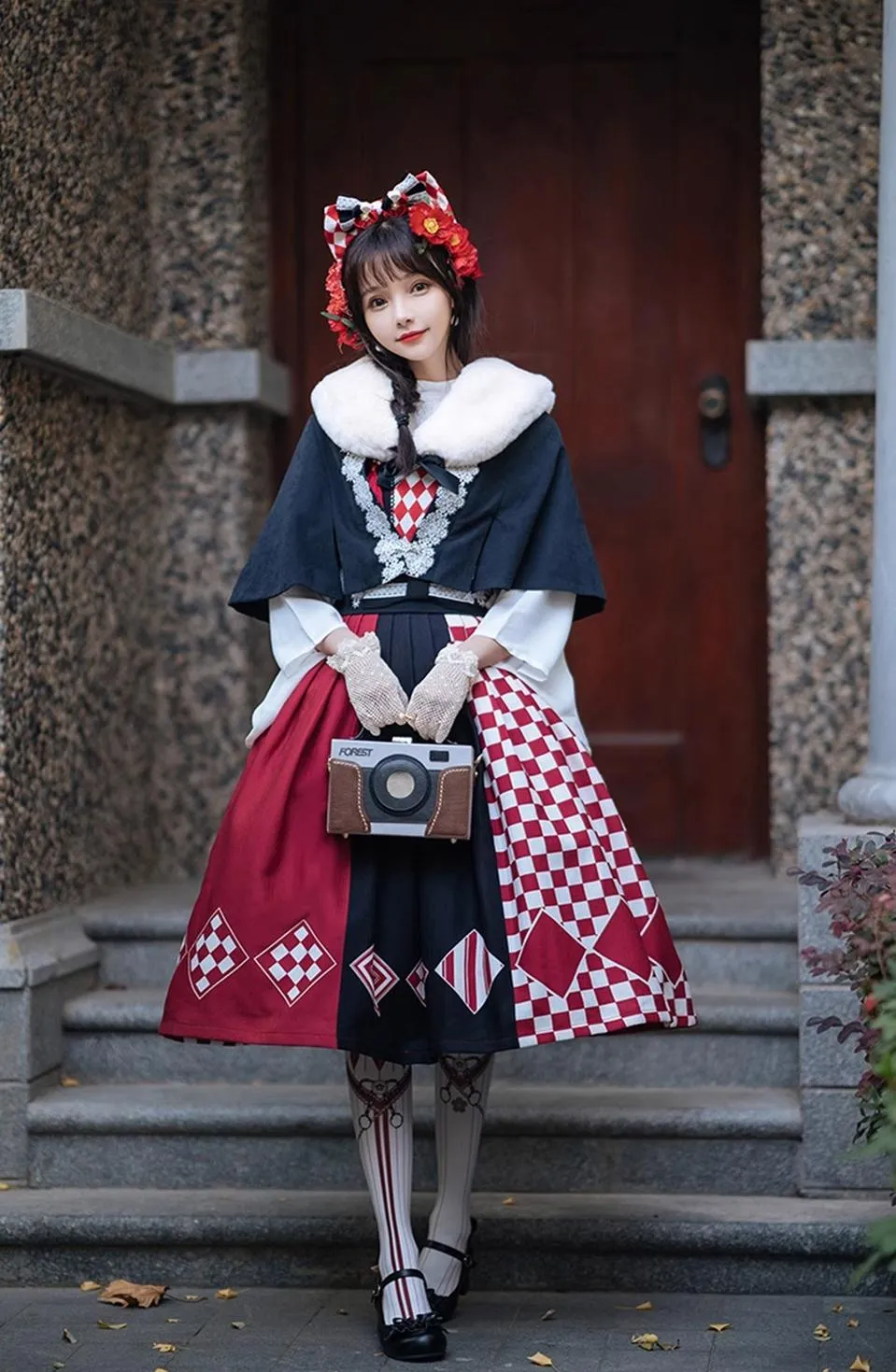 (BFM)Forest Wardrobe~Seagull Island Tea~Wa Lolita Full Set Taisho Style Lolita JSK