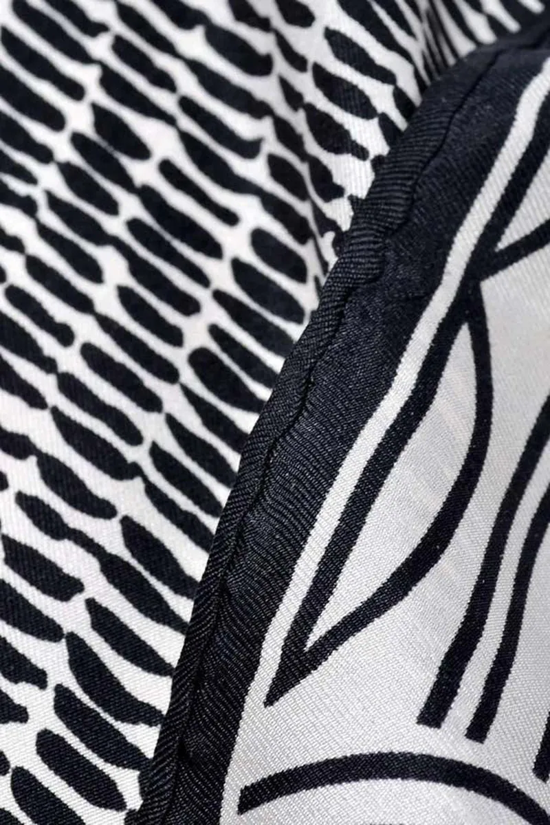 Bill Blass Black & White Vintage Silk Monogram Logo Statement Scarf