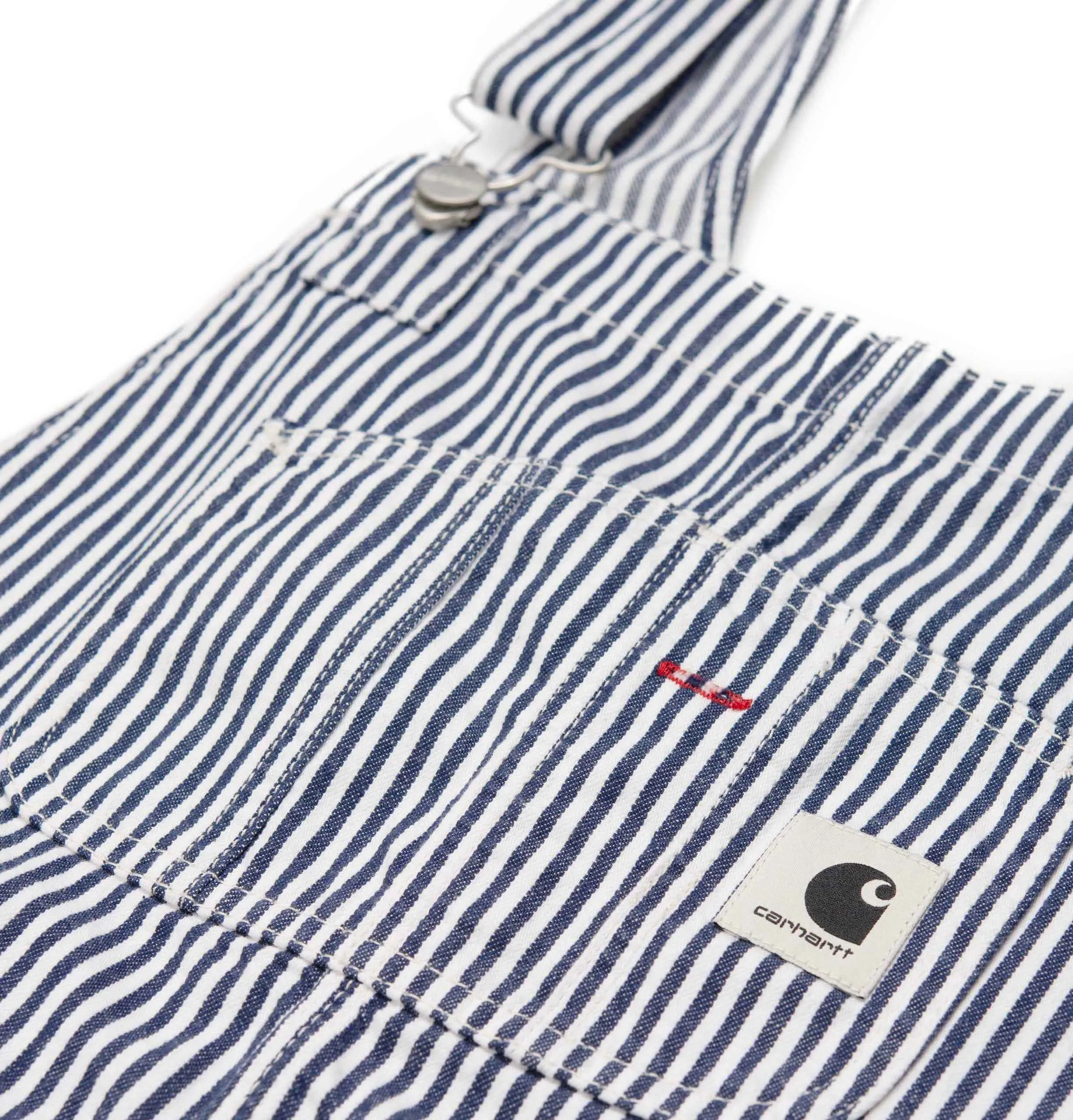 Carhartt WIP Women's Bib Overall – Straight – Blue/White Rinsed