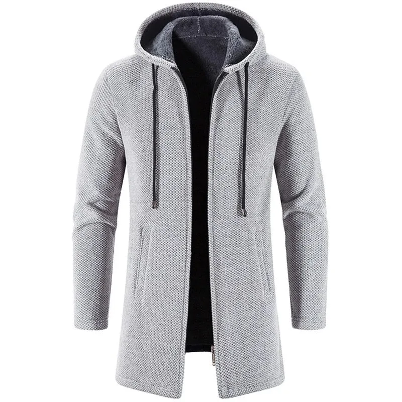 Cashmere Men's Cardigan Chenille Outer Sweater Coat Windbreaker