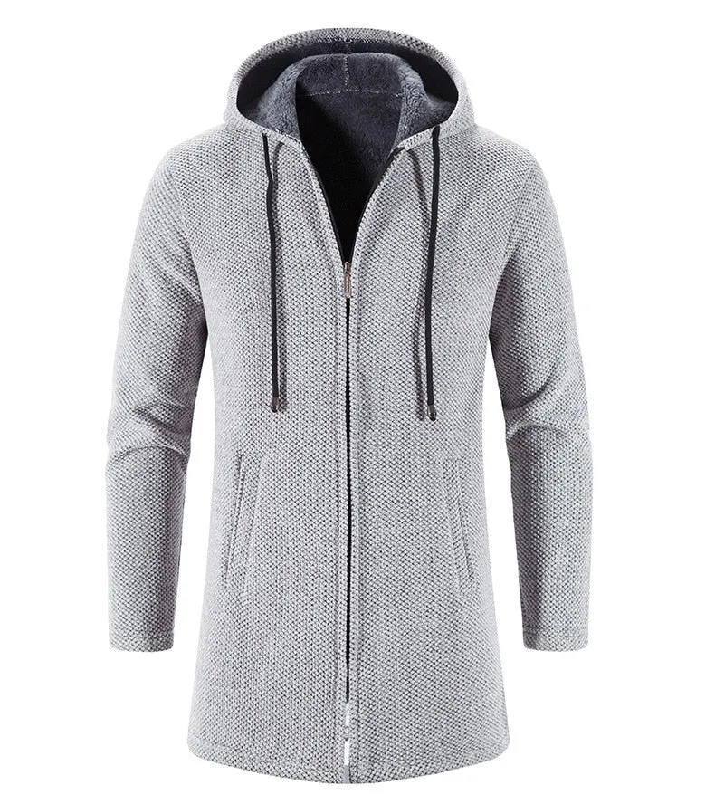 Cashmere Men's Cardigan Chenille Outer Sweater Coat Windbreaker