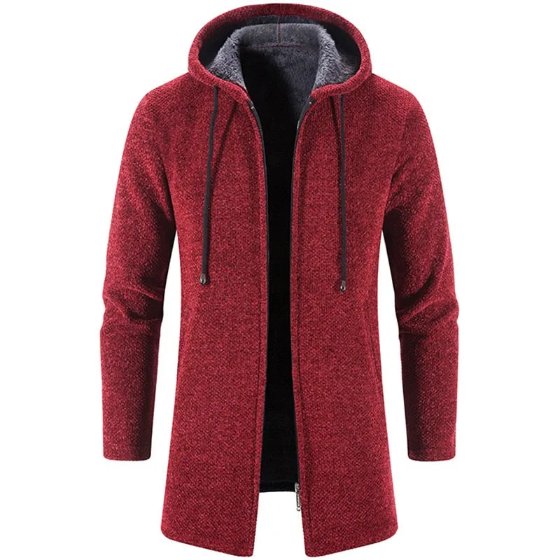 Cashmere Men's Cardigan Chenille Outer Sweater Coat Windbreaker