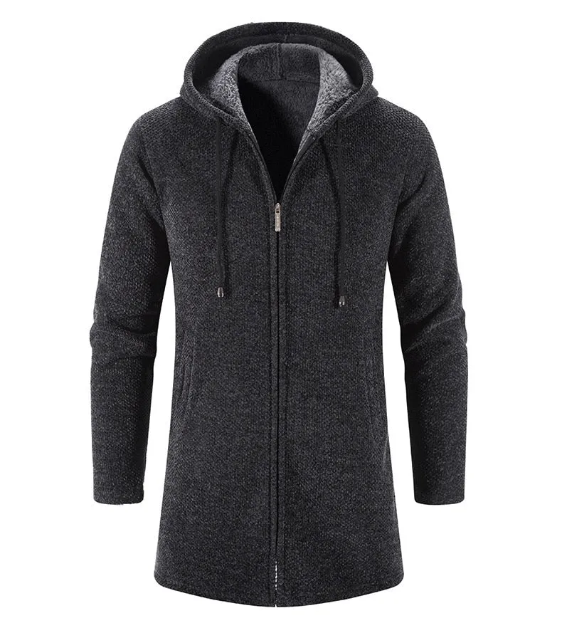Cashmere Men's Cardigan Chenille Outer Sweater Coat Windbreaker