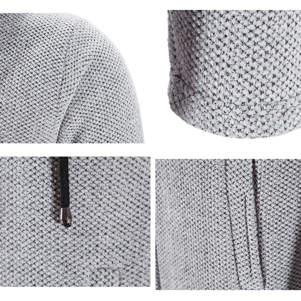 Cashmere Men's Cardigan Chenille Outer Sweater Coat Windbreaker