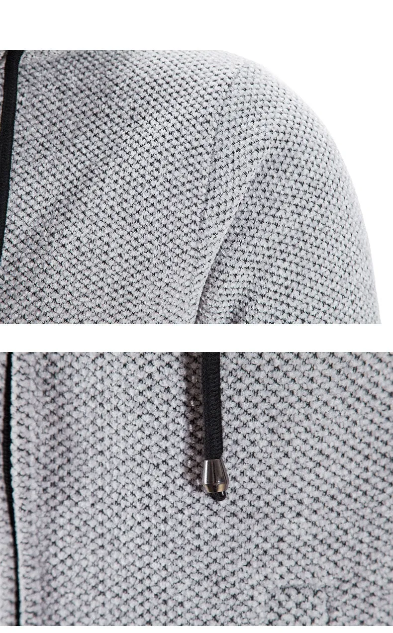 Cashmere Men's Cardigan Chenille Outer Sweater Coat Windbreaker