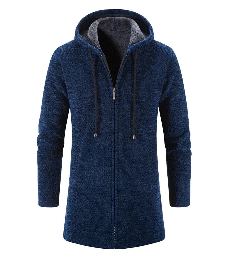 Cashmere Men's Cardigan Chenille Outer Sweater Coat Windbreaker