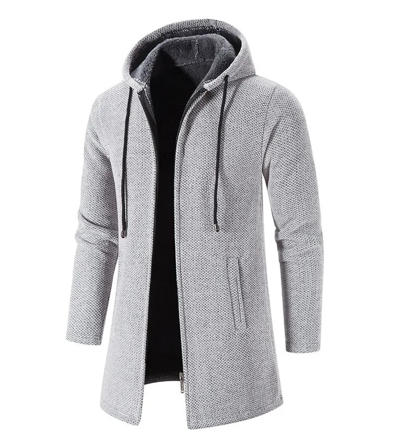 Cashmere Men's Cardigan Chenille Outer Sweater Coat Windbreaker