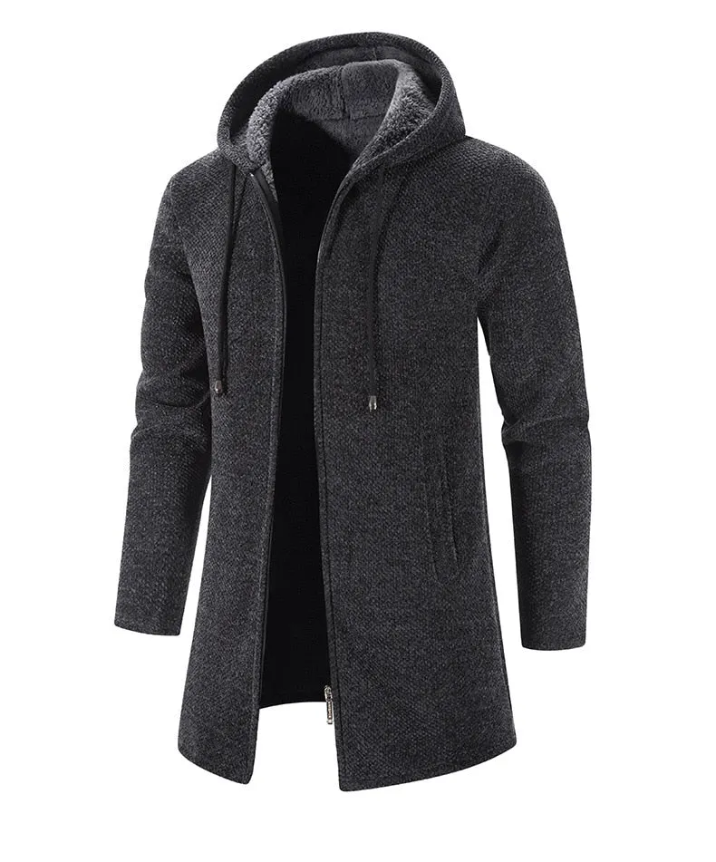 Cashmere Men's Cardigan Chenille Outer Sweater Coat Windbreaker