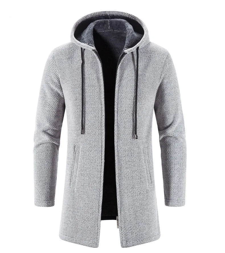 Cashmere Men's Cardigan Chenille Outer Sweater Coat Windbreaker