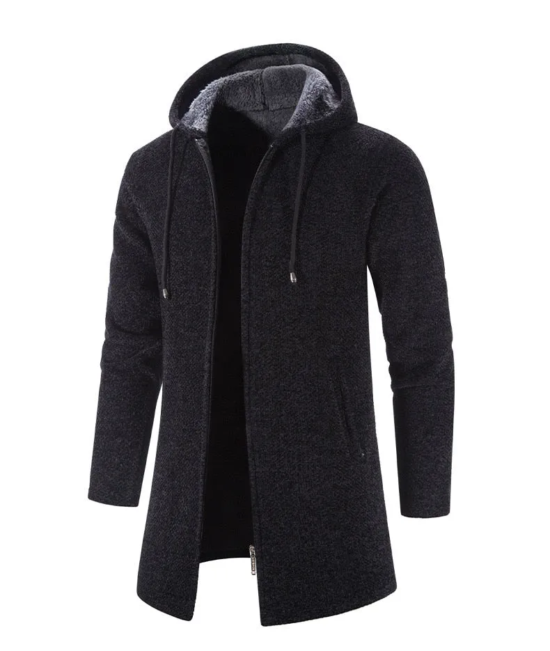 Cashmere Men's Cardigan Chenille Outer Sweater Coat Windbreaker