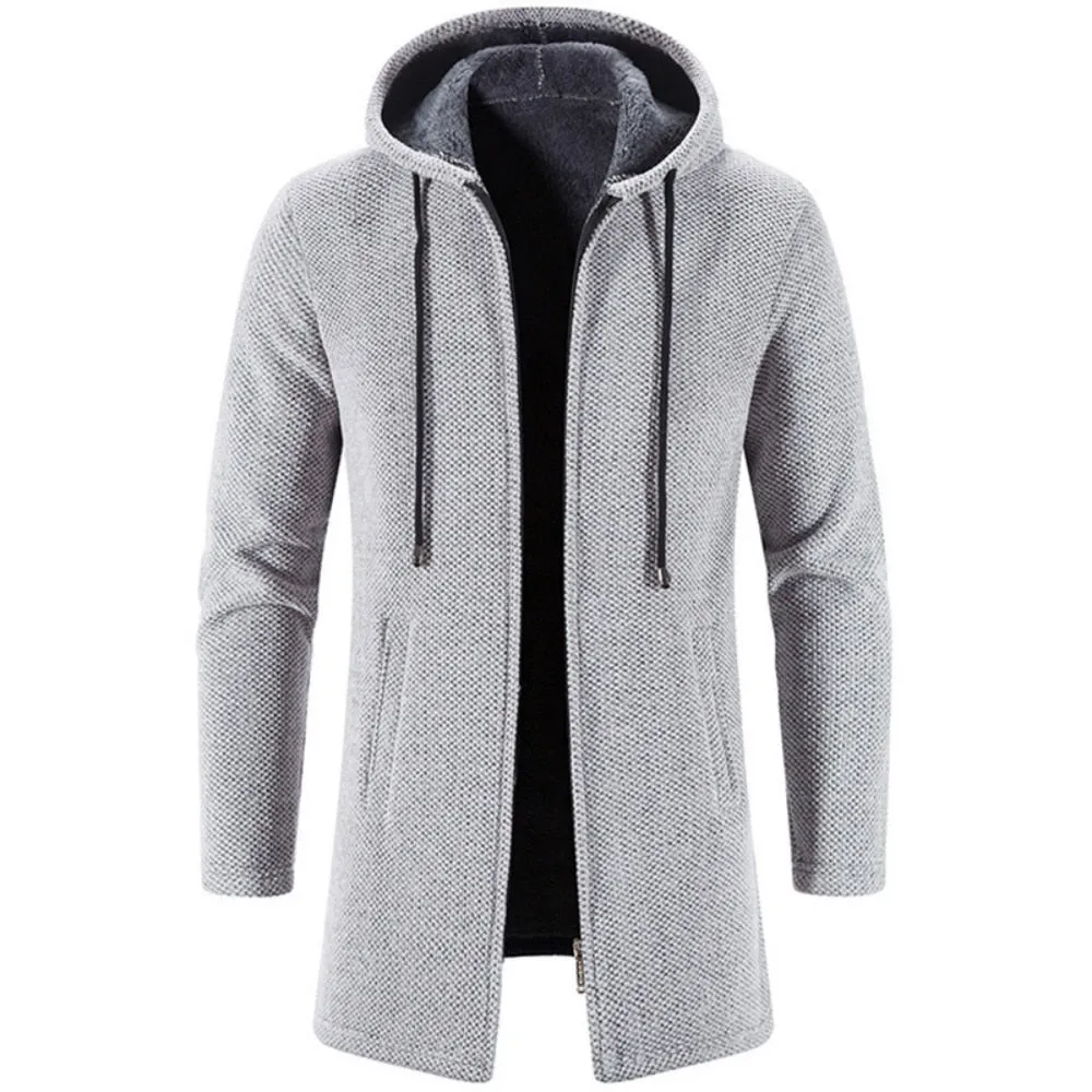 Cashmere Men's Cardigan Chenille Outer Sweater Coat Windbreaker