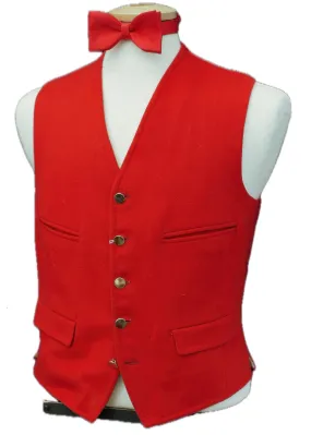 Classic Red Wool Doeskin Hunting Waistcoat Vest by Hornes