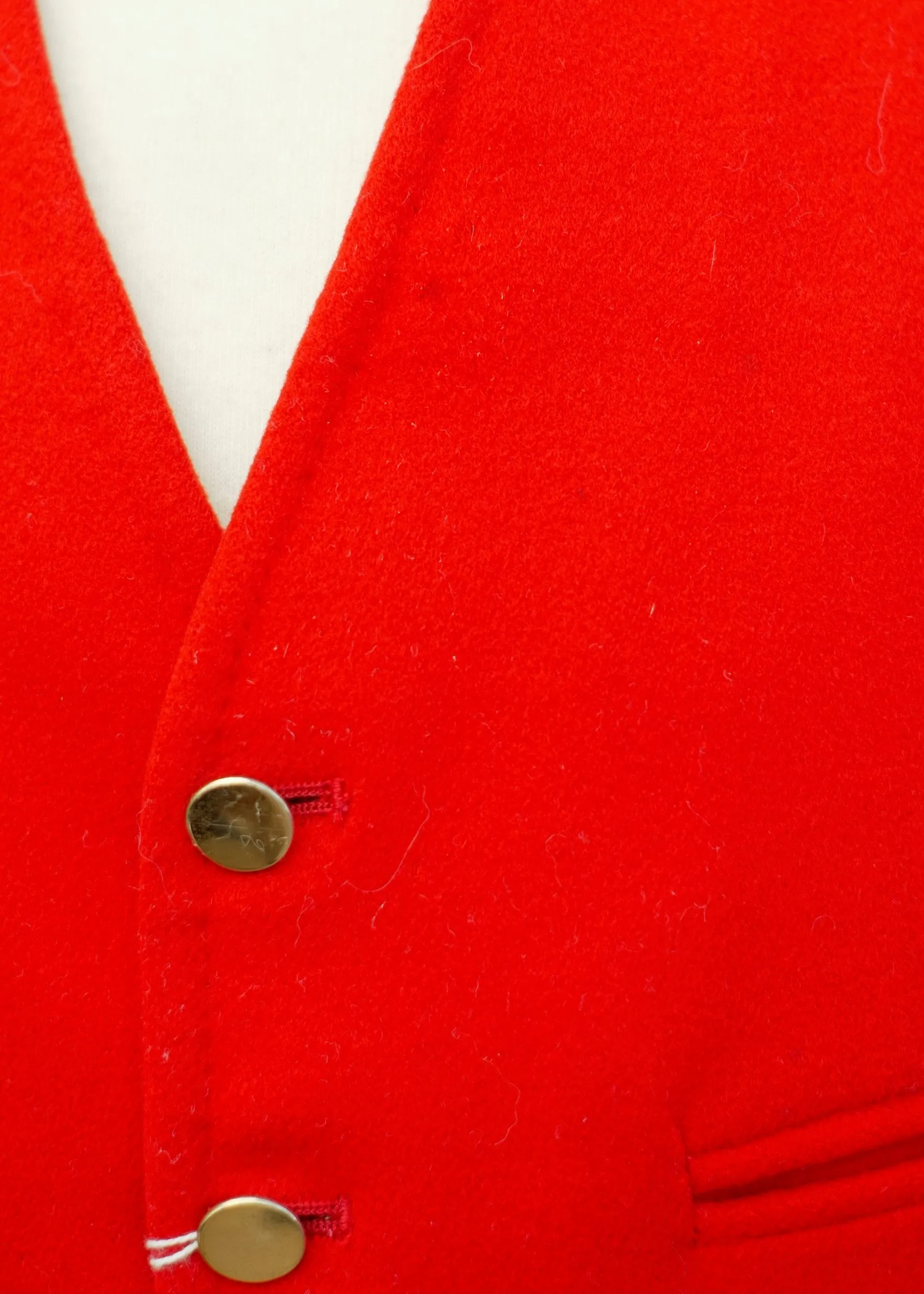 Classic Red Wool Doeskin Hunting Waistcoat Vest by Hornes