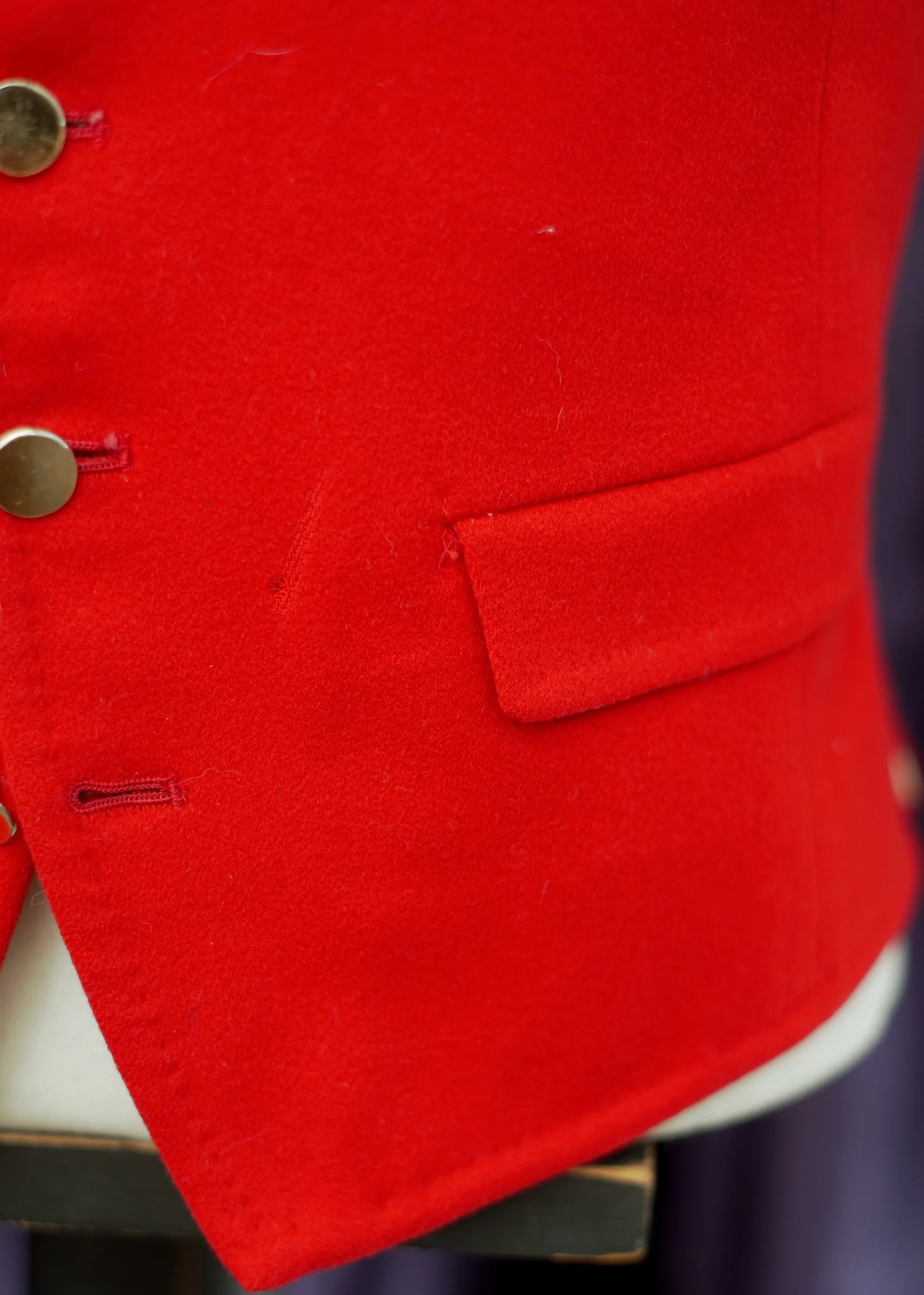 Classic Red Wool Doeskin Hunting Waistcoat Vest by Hornes