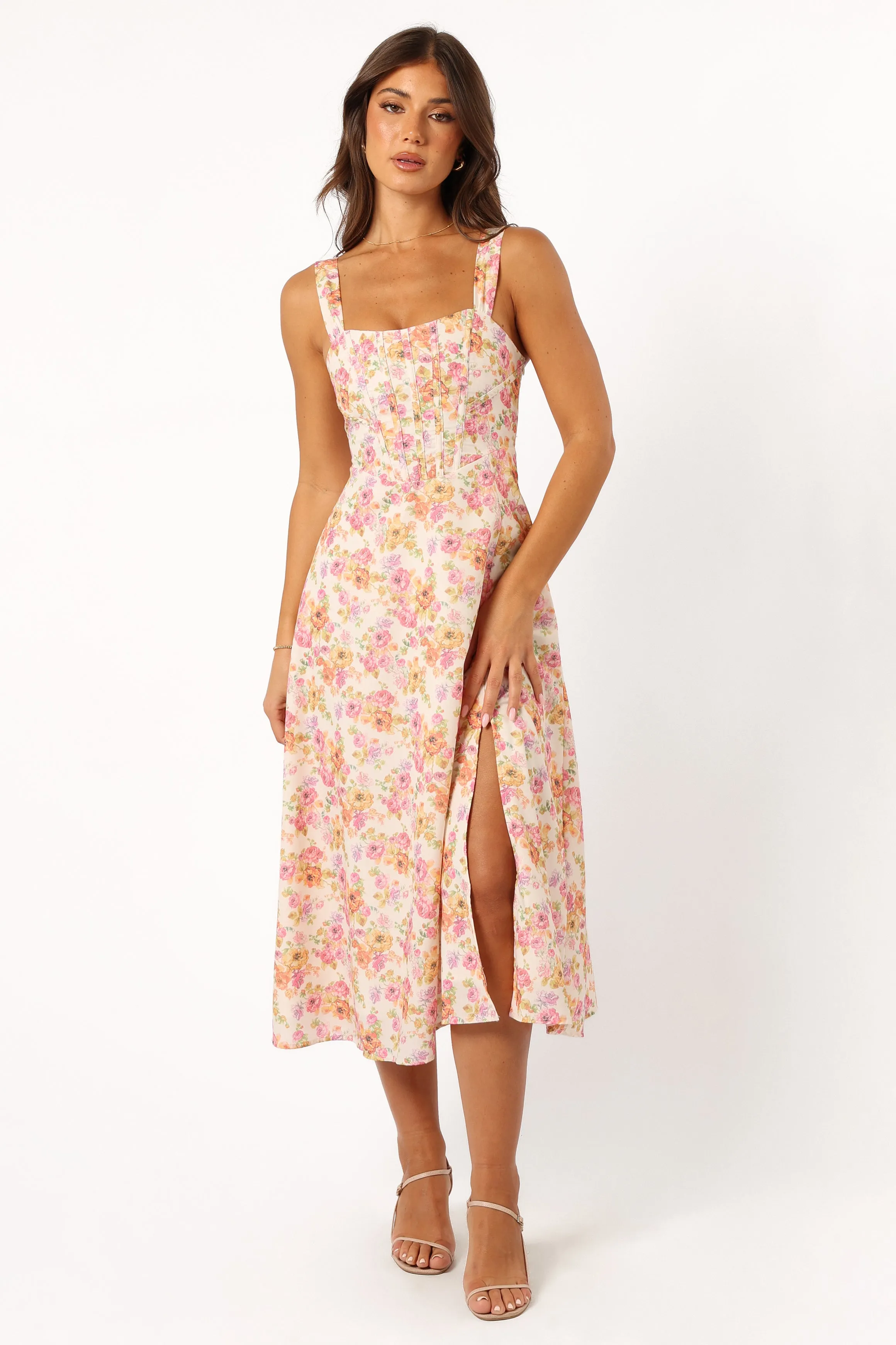 Cosima Midi Dress - Pink Floral