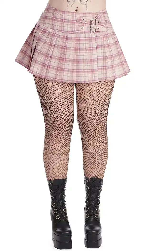 Darkdoll Tartan Mini Skirt | Pink and White