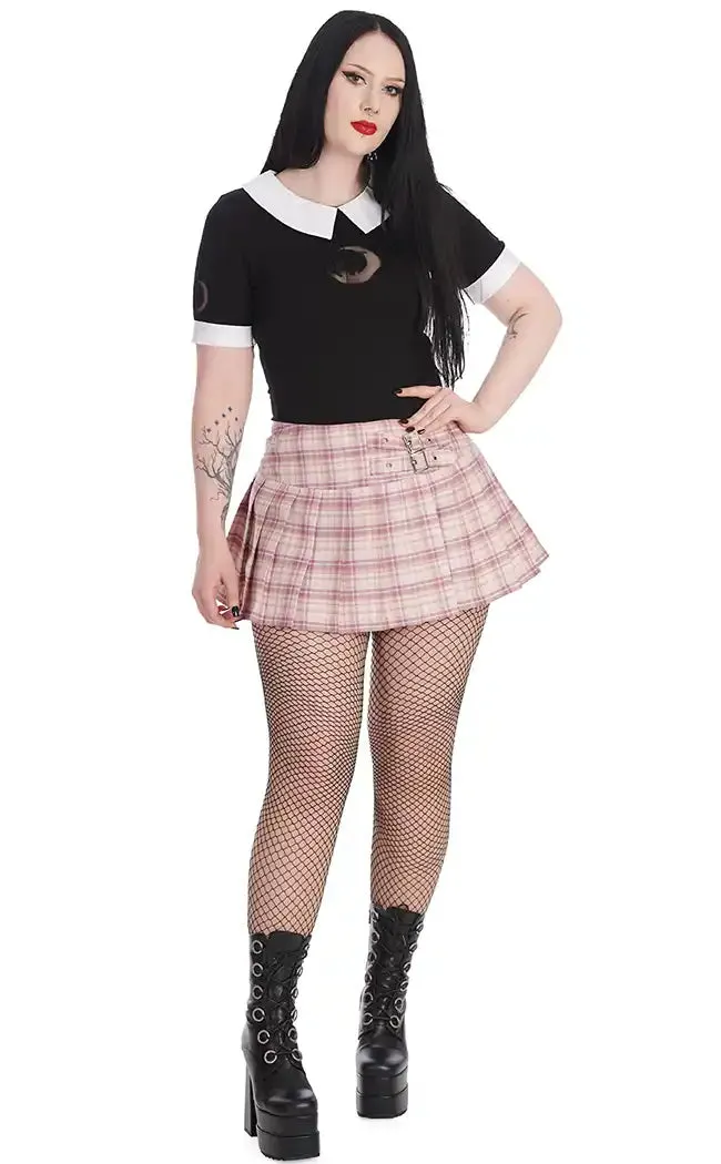 Darkdoll Tartan Mini Skirt | Pink and White