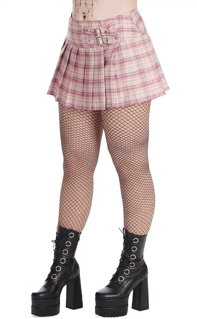 Darkdoll Tartan Mini Skirt | Pink and White