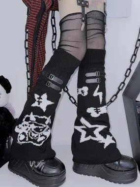 Devil star buckle leg warmers