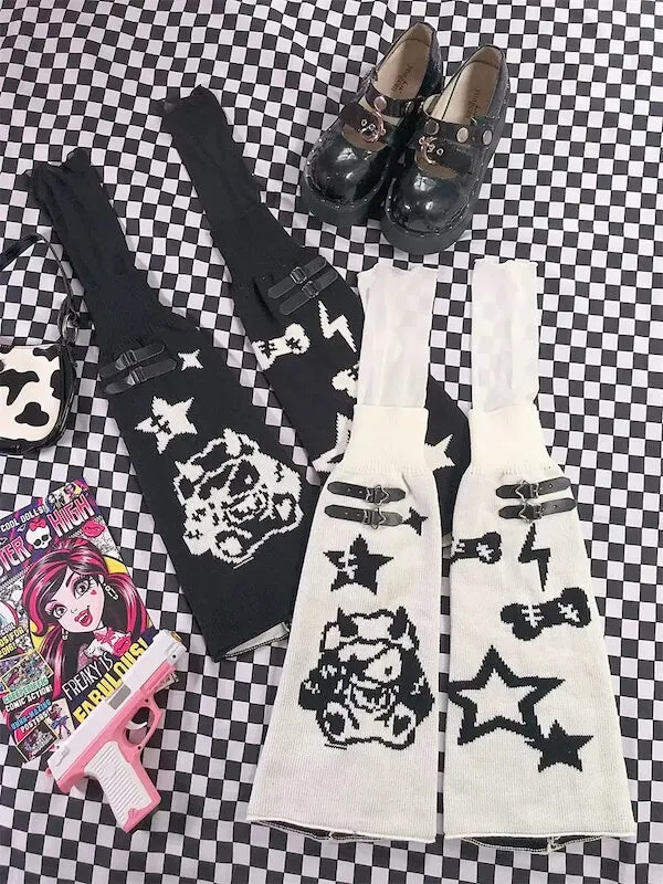 Devil star buckle leg warmers
