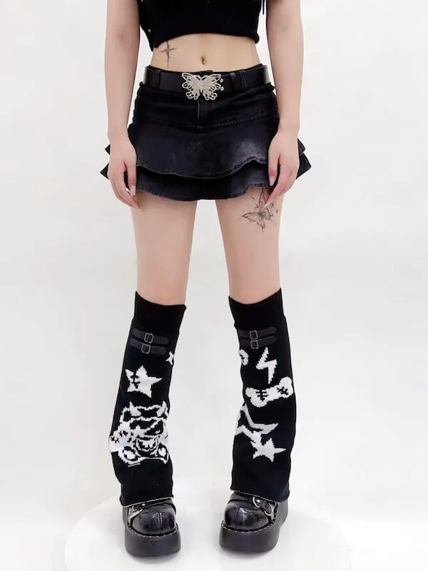 Devil star buckle leg warmers