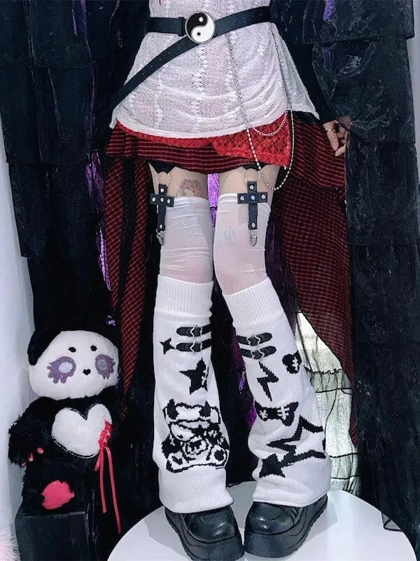 Devil star buckle leg warmers