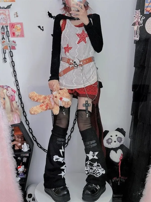 Devil star buckle leg warmers