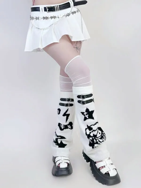 Devil star buckle leg warmers