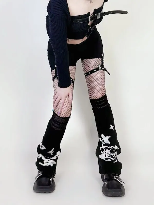 Devil star buckle leg warmers