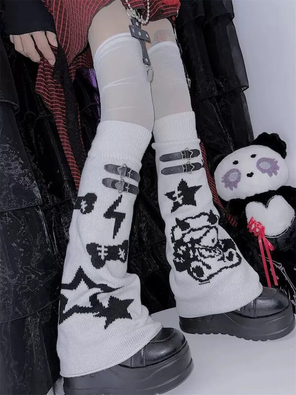 Devil star buckle leg warmers