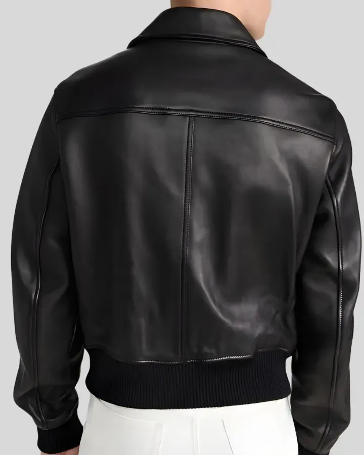 Ethan Classic Leather Bomber Jacket