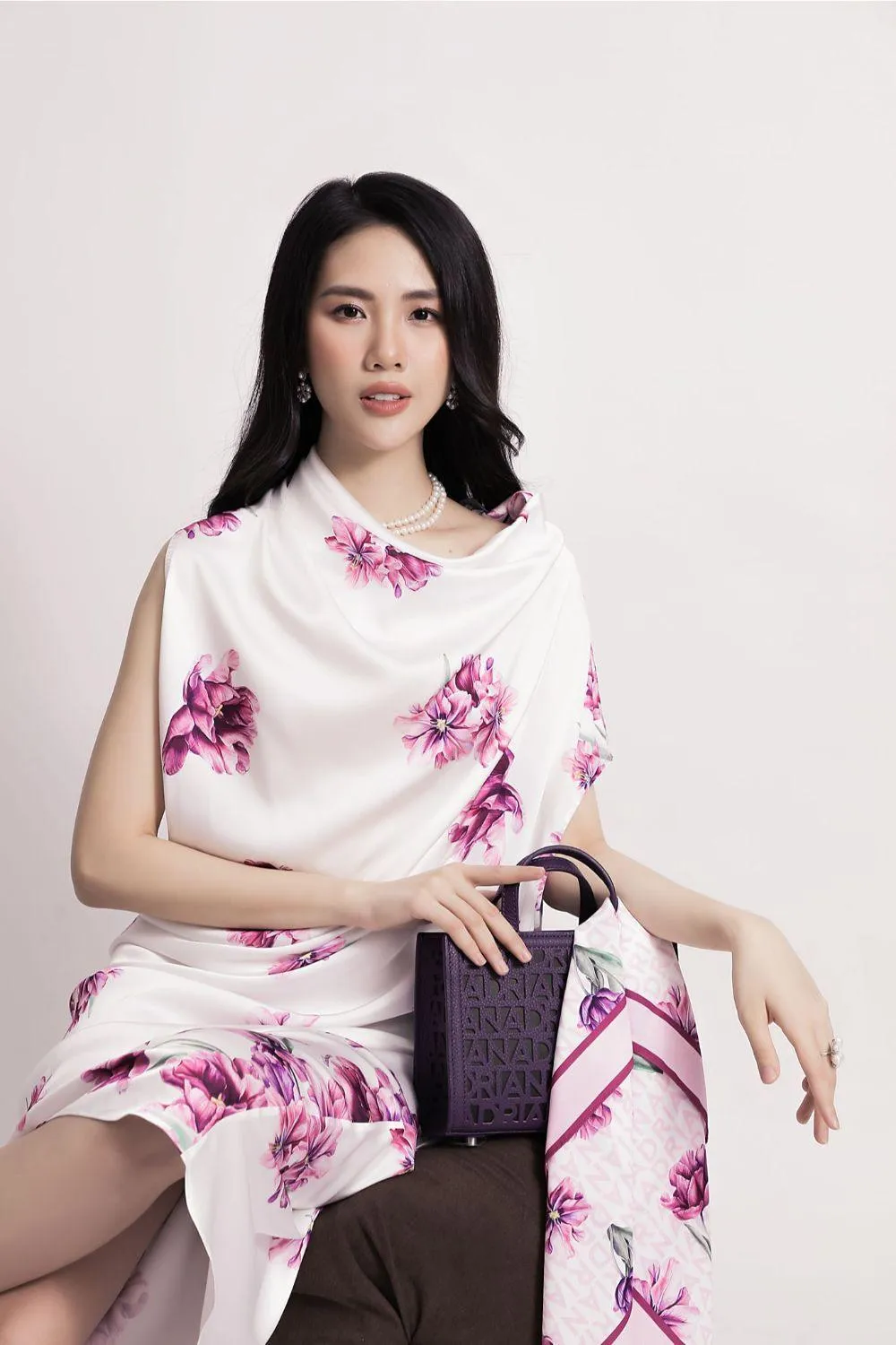 Fergie Asymmetric Sleeves Dress