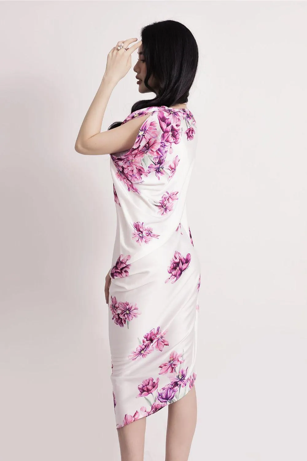 Fergie Asymmetric Sleeves Dress