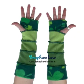 Katwise-inspired green felted 100% cashmere arm warmers-1674
