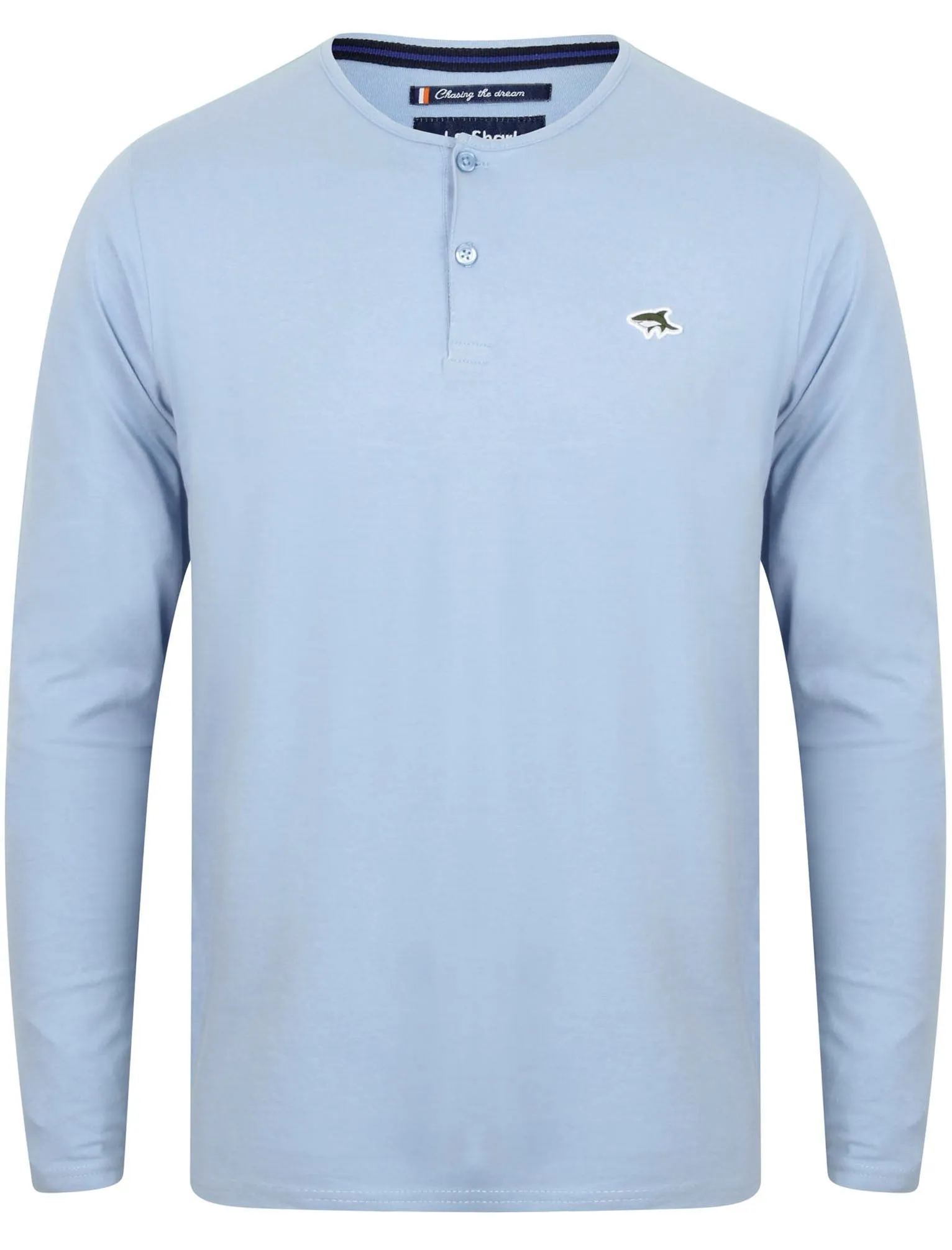 Kirkwood Long Sleeve Henley Top in Placid Blue - Le Shark