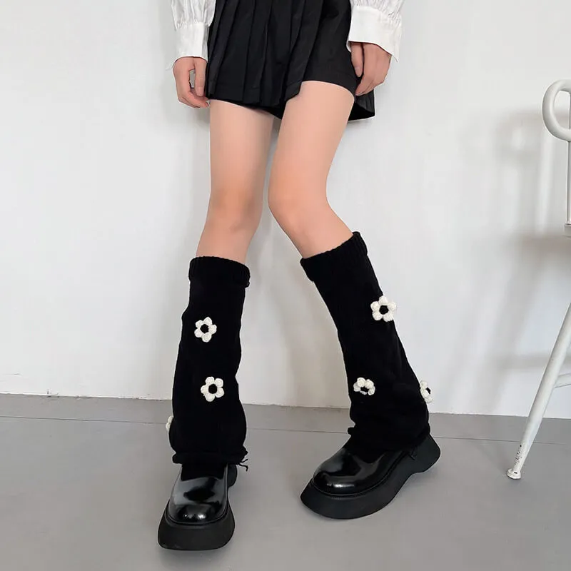 Knit flowers y2k leg warmers