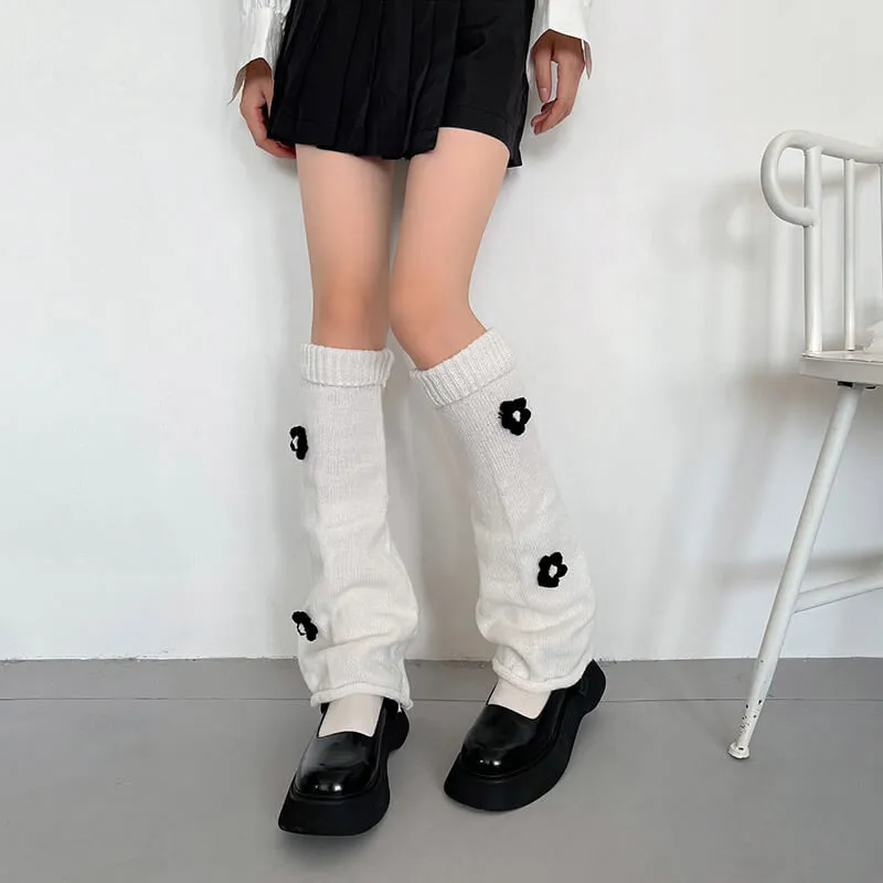 Knit flowers y2k leg warmers