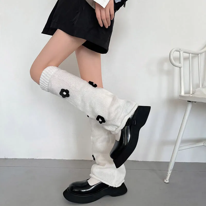 Knit flowers y2k leg warmers