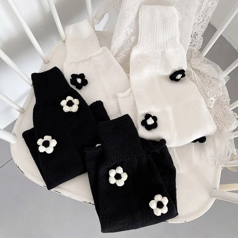 Knit flowers y2k leg warmers