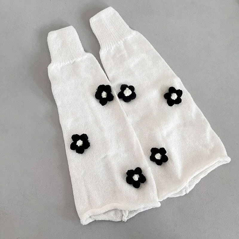 Knit flowers y2k leg warmers